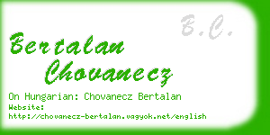 bertalan chovanecz business card